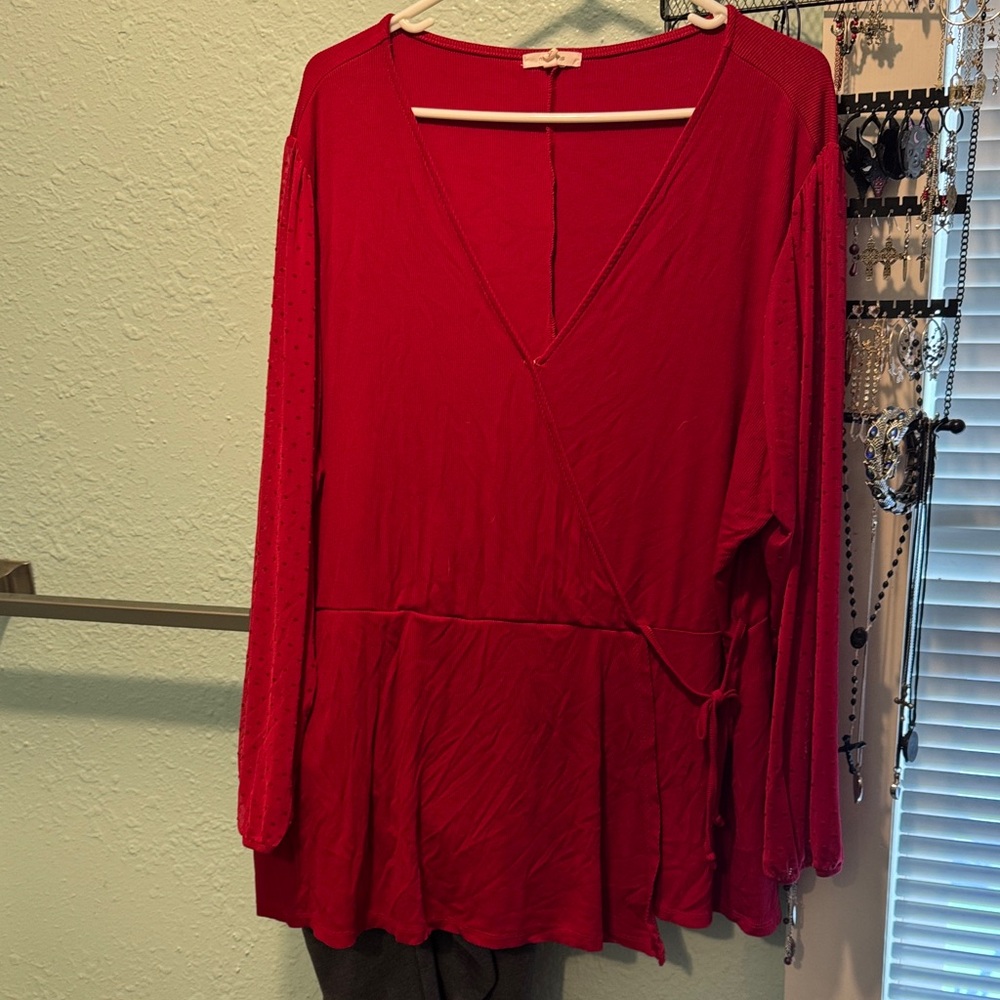 Maurices Red Long Sleeve Top